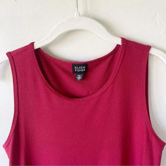 Eileen Fisher Sleeveless Stretch Midi Dress in Red Size Small - Picture 3 of 6